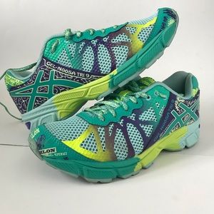Asics Gel Noosa Tri 9 Teal Green Lime size 6 ladys